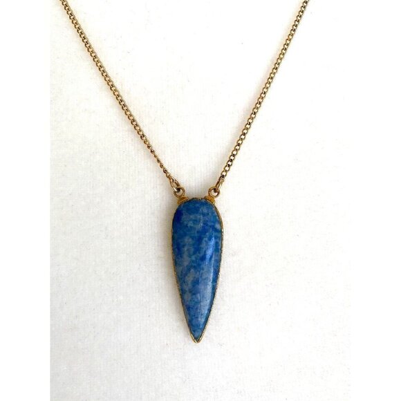Kei Jewelry Turquoise Necklace Drop Pendant Gold Filled Chain 18” - Picture 1 of 8